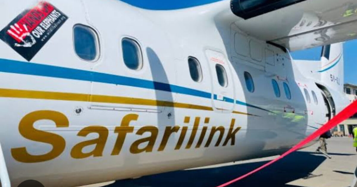 Safarilink aircraft on the apron at Wilson Airport, Nairobi